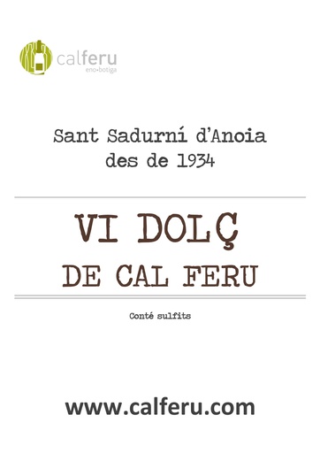 VINO DULCE DE CAL FERU A GRANEL