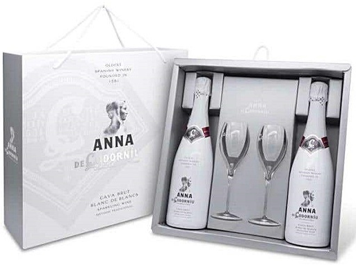 [385142] PACK CODORNIU 2 BOT ANNA BLANC DE BLANCS + 2 COPAS